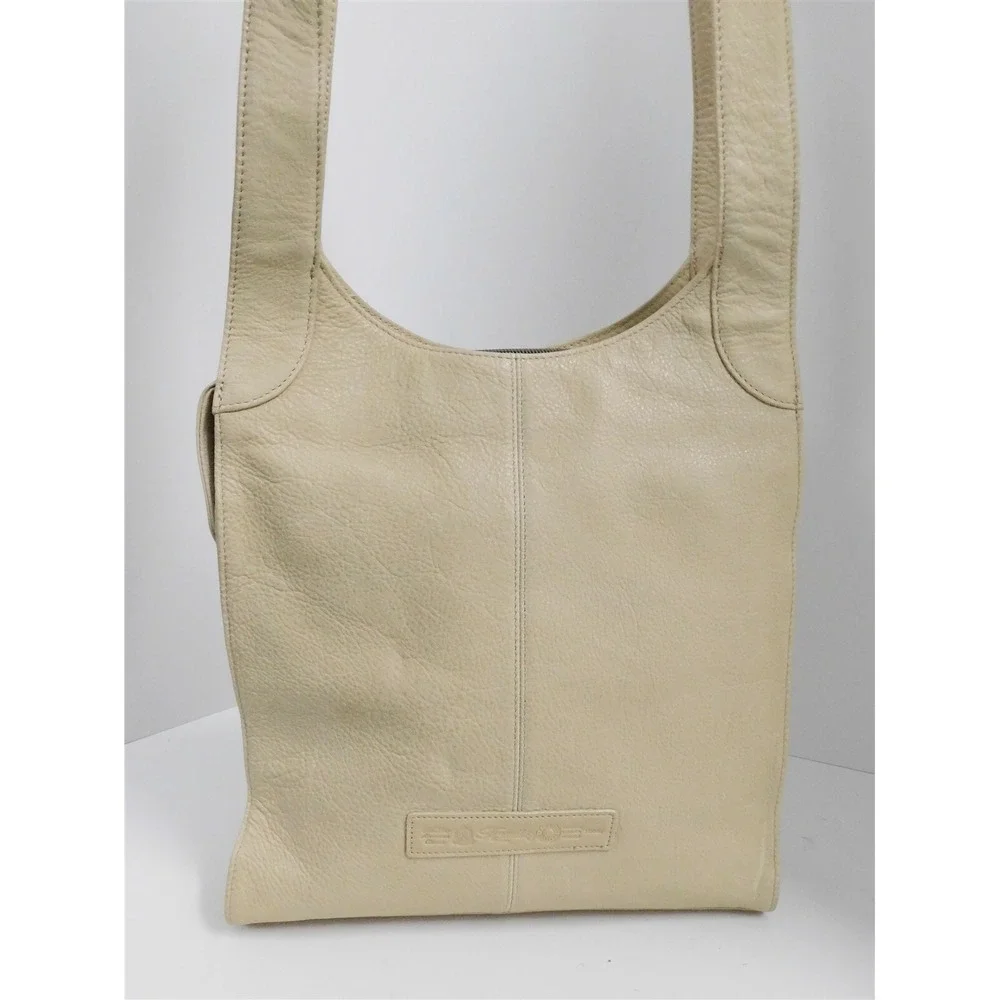 New‎ Fossil Beige Leather Cargo Large Hobo Bag